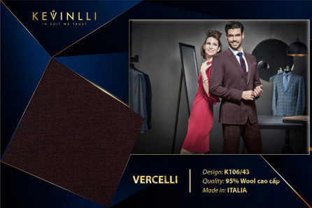 K106/43 Vercelli CVM - Vải Suit 95% Wool - Tím Trơn